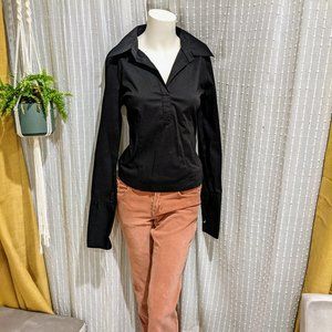 Vintage Old Navy Black Long Sleeve Shirt Button